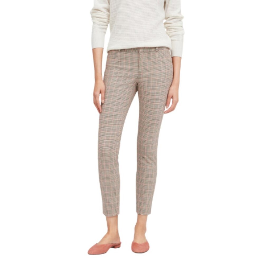 Banana Republic Womens 0P Petite Sloan Houndstooth Skinny Pant